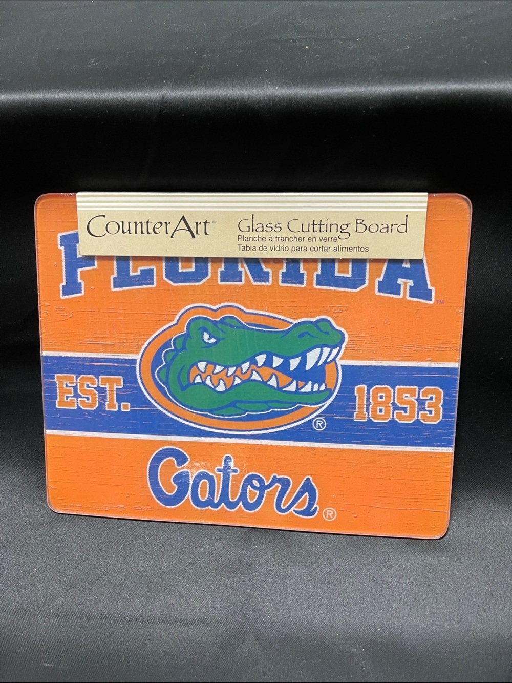Counter Art Florida Gators Glass Cutting Board  10’8 NWT